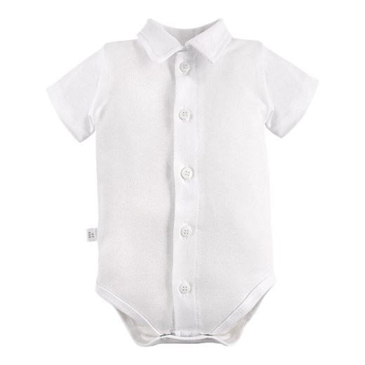 Body niemowlęce białe krótki rękaw kołnierzyk dla chłopca Eevi Ceremony ze sklepu lenaodniemowlakadoszkolniaka.pl w kategorii Body niemowlęce - zdjęcie 187397930
