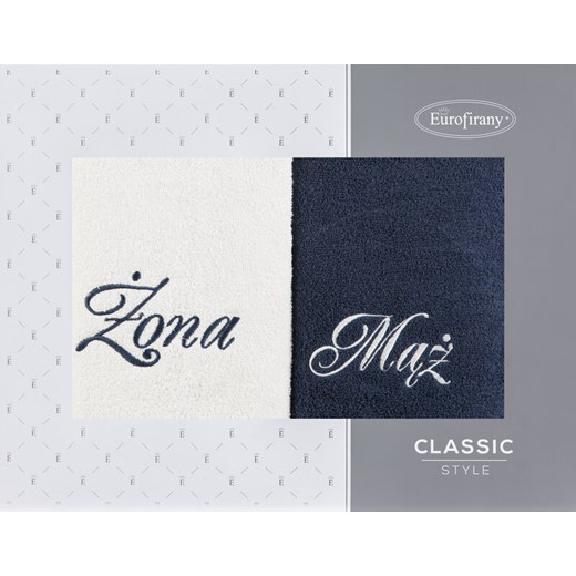 KOMPLET RĘCZNIKÓW MĄŻ ŻONA 47 X 37 X 7 CM BIAŁY ze sklepu lenaodniemowlakadoszkolniaka.pl w kategorii Ręczniki - zdjęcie 187401763