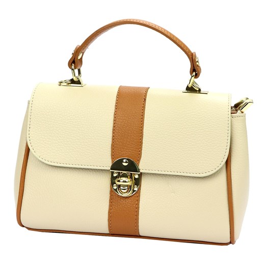 Vera Pelle torebka kuferek skóra naturalna beżowy ze sklepu lenaodniemowlakadoszkolniaka.pl w kategorii Torebki damskie - zdjęcie 187402854