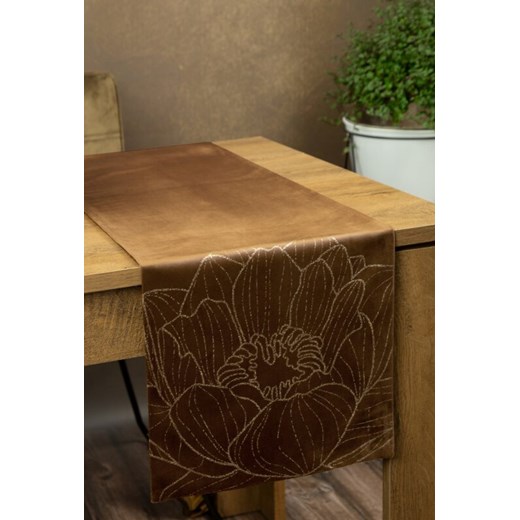 OBRUS BLINK 13 35 X 180 CM BRĄZOWY ze sklepu lenaodniemowlakadoszkolniaka.pl w kategorii Obrusy i bieżniki - zdjęcie 187402891