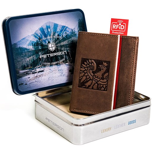 Portfel męski skórzany skóra naturalna Peterson ze sklepu lenaodniemowlakadoszkolniaka.pl w kategorii Portfele męskie - zdjęcie 187404323