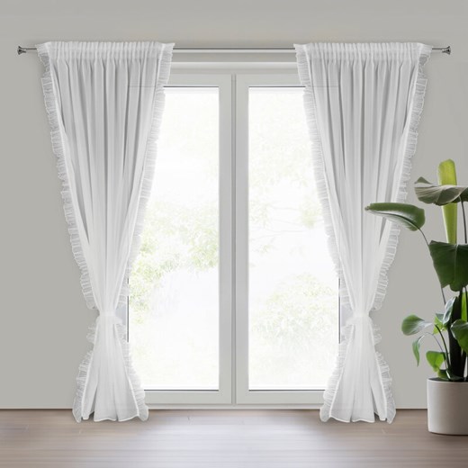 FIRANA GOTOWA KAREN NA TAŚMIE 140 X 270 CM BIAŁY ze sklepu lenaodniemowlakadoszkolniaka.pl w kategorii Firany - zdjęcie 187406610