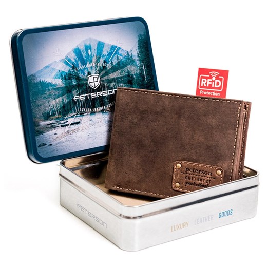 Portfel męski skórzany skóra naturalna Peterson ze sklepu lenaodniemowlakadoszkolniaka.pl w kategorii Portfele męskie - zdjęcie 187409191