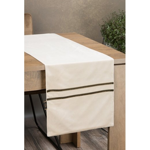 OBRUS GLEN 4 35 X 220 CM KREMOWY ze sklepu lenaodniemowlakadoszkolniaka.pl w kategorii Obrusy i bieżniki - zdjęcie 187411683