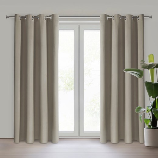 ZASŁONA GOTOWA NERISA 140 X 250 CM CIEMNOBEŻOWY ze sklepu lenaodniemowlakadoszkolniaka.pl w kategorii Zasłony - zdjęcie 187411912