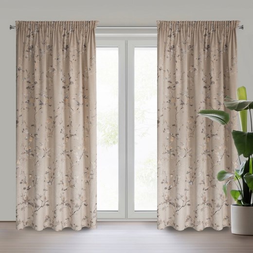 ZASŁONA GOTOWA SELENA NA TAŚMIE 140 X 270 CM BEŻOWY ze sklepu lenaodniemowlakadoszkolniaka.pl w kategorii Zasłony - zdjęcie 187413490