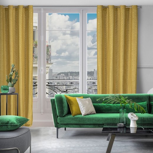 ZASŁONA GOTOWA INGA 140 X 250 CM ZŁOTY ze sklepu lenaodniemowlakadoszkolniaka.pl w kategorii Zasłony - zdjęcie 187413984