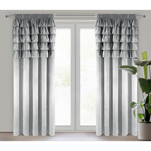 ZASŁONA GOTOWA AURA NA TAŚMIE 140 X 270 CM SREBRNY ze sklepu lenaodniemowlakadoszkolniaka.pl w kategorii Zasłony - zdjęcie 187419233