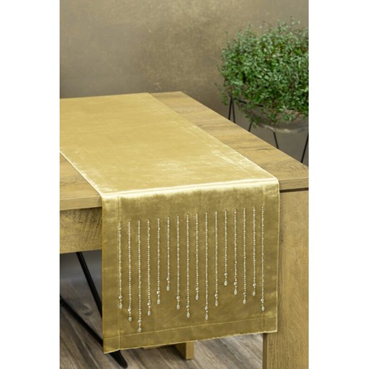 OBRUS ROYAL 3 35 X 180 CM ZŁOTY ze sklepu lenaodniemowlakadoszkolniaka.pl w kategorii Obrusy i bieżniki - zdjęcie 187419373