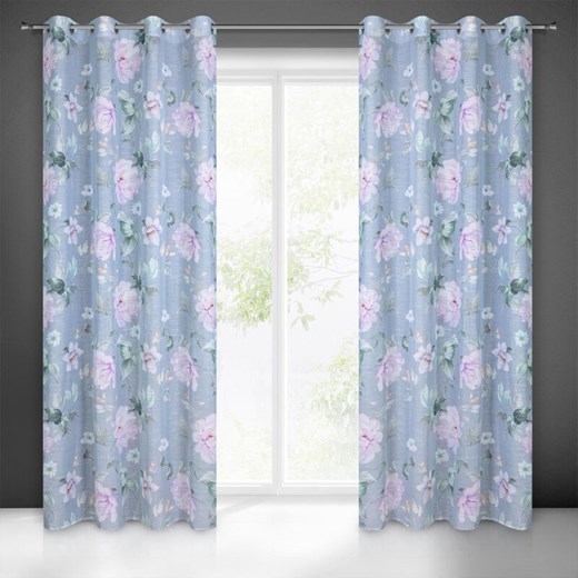 ZASŁONA GOTOWA FLORA 140 X 250 CM POPIELATY ze sklepu lenaodniemowlakadoszkolniaka.pl w kategorii Zasłony - zdjęcie 187420631