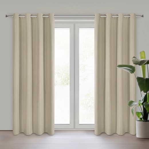 ZASŁONA GOTOWA ADARI 140 X 250 CM CIEMNOBEŻOWY ze sklepu lenaodniemowlakadoszkolniaka.pl w kategorii Zasłony - zdjęcie 187422842