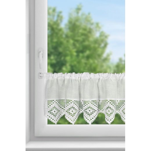 FIRANA GOTOWA ISAAC NA TAŚMIE 150 X 30 CM BIAŁY ze sklepu lenaodniemowlakadoszkolniaka.pl w kategorii Firany - zdjęcie 187424114