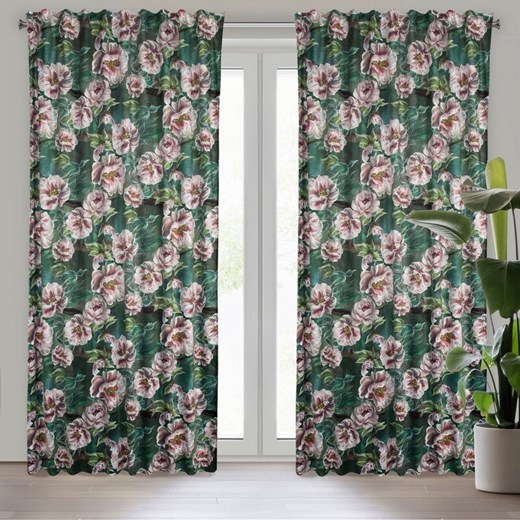 ZASŁONA GOTOWA PALMERA NA TAŚMIE 140 X 270 CM ZIELONY ze sklepu lenaodniemowlakadoszkolniaka.pl w kategorii Zasłony - zdjęcie 187424304