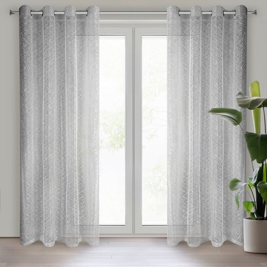 FIRANA GOTOWA AMANDA 140 X 250 CM SZARY ze sklepu lenaodniemowlakadoszkolniaka.pl w kategorii Firany - zdjęcie 187425084