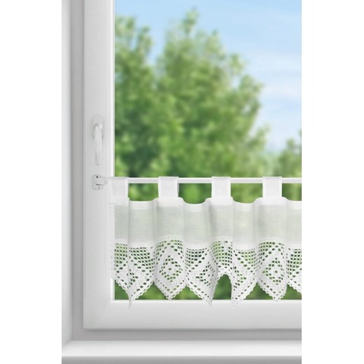 FIRANA GOTOWA ISAAC NA SZELKACH 150 X 30 CM BIAŁY ze sklepu lenaodniemowlakadoszkolniaka.pl w kategorii Firany - zdjęcie 187425704