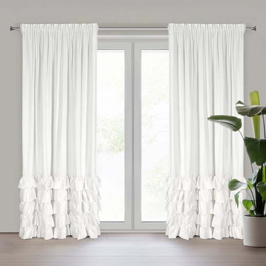 ZASŁONA GOTOWA CARLI NA TAŚMIE 140 X 250 CM BIAŁY ze sklepu lenaodniemowlakadoszkolniaka.pl w kategorii Zasłony - zdjęcie 187425851