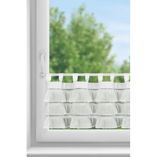 FIRANA GOTOWA LILIA 1 NA SZELKACH 150 X 45 CM BIAŁY ze sklepu lenaodniemowlakadoszkolniaka.pl w kategorii Firany - zdjęcie 187426211