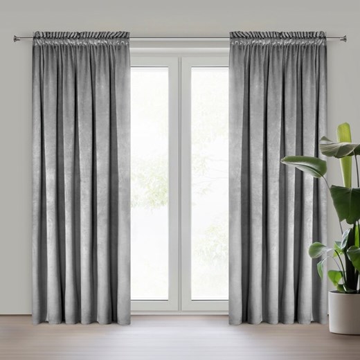 ZASŁONA GOTOWA PIERRE NA TAŚMIE 140 X 300 CM SZARY ze sklepu lenaodniemowlakadoszkolniaka.pl w kategorii Zasłony - zdjęcie 187427580