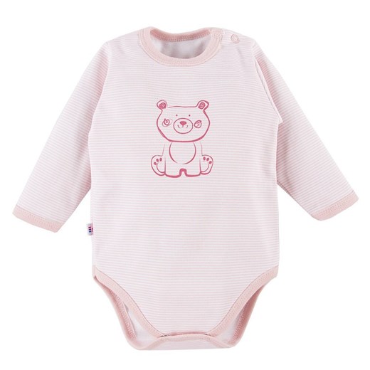 Body niemowlęce z długim rękawem dla dziewczynki różowe Eevi Big Bear ze sklepu lenaodniemowlakadoszkolniaka.pl w kategorii Body niemowlęce - zdjęcie 187428232