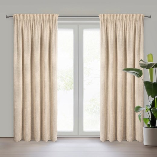 ZASŁONA GOTOWA REINA NA TAŚMIE 135 X 270 CM BEŻOWY ze sklepu lenaodniemowlakadoszkolniaka.pl w kategorii Zasłony - zdjęcie 187430941