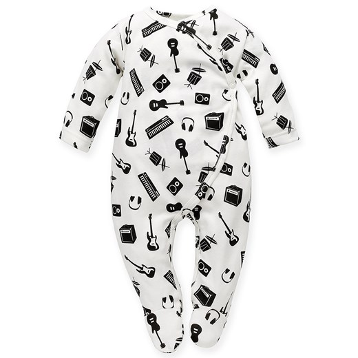 Pajac niemowlęcy ecru wyprawka Pinokio Lets rock ze sklepu lenaodniemowlakadoszkolniaka.pl w kategorii Pajacyki - zdjęcie 187435722