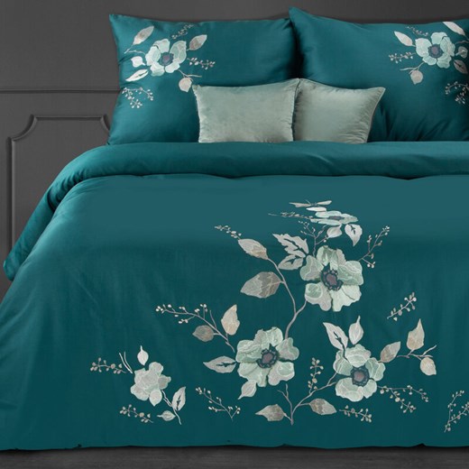 KOMPLET POŚCIELI HAFT6 160 X 200 CM TURKUSOWY ze sklepu lenaodniemowlakadoszkolniaka.pl w kategorii Pościele - zdjęcie 187436881