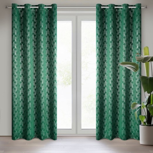 ZASŁONA GOTOWA D91 POLI 140 X 250 CM ZIELONY ze sklepu lenaodniemowlakadoszkolniaka.pl w kategorii Zasłony - zdjęcie 187437711