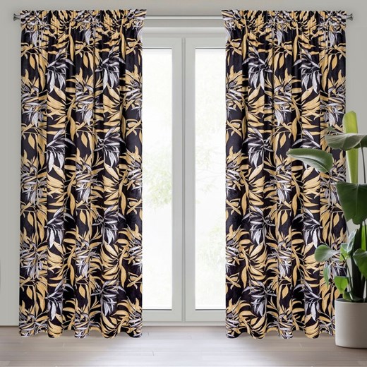 ZASŁONA GOTOWA ZOJA NA TAŚMIE 140 X 270 CM CZARNY ze sklepu lenaodniemowlakadoszkolniaka.pl w kategorii Zasłony - zdjęcie 187438680