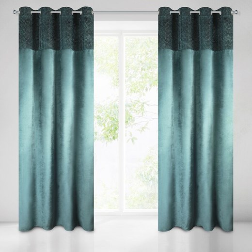 Zasłona gotowa turkusowa na przelotki 140X250 ze sklepu lenaodniemowlakadoszkolniaka.pl w kategorii Zasłony - zdjęcie 187439463