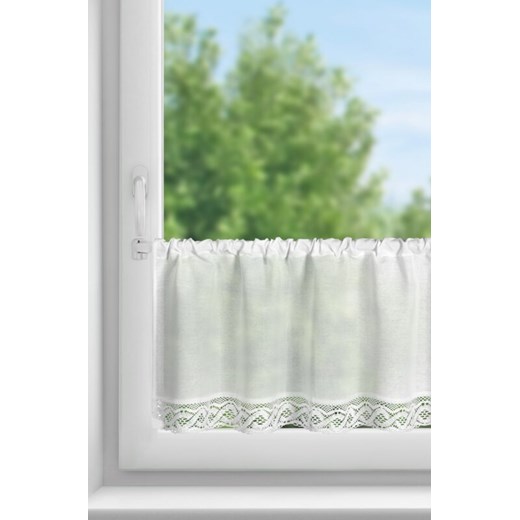 FIRANA GOTOWA VINCE NA TAŚMIE 100 X 40 CM BIAŁY ze sklepu lenaodniemowlakadoszkolniaka.pl w kategorii Firany - zdjęcie 187440104