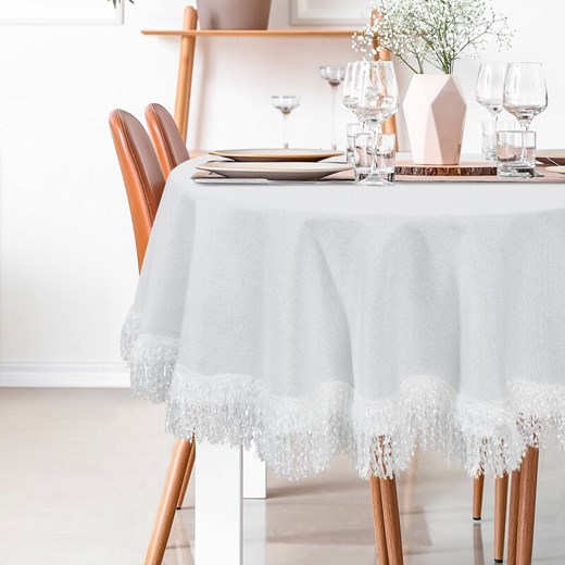 OBRUS JASPER FI 180 CM BIAŁY ze sklepu lenaodniemowlakadoszkolniaka.pl w kategorii Obrusy i bieżniki - zdjęcie 187440381