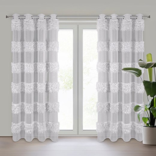 FIRANA GOTOWA MARGARET 140 X 250 CM SREBRNY ze sklepu lenaodniemowlakadoszkolniaka.pl w kategorii Firany - zdjęcie 187441993