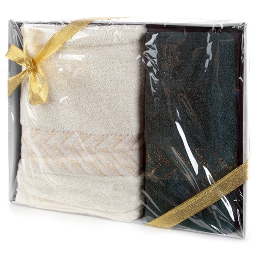 KOMPLET RĘCZNIKÓW GLOW 42 X 33 X 5 CM KREMOWY ze sklepu lenaodniemowlakadoszkolniaka.pl w kategorii Ręczniki - zdjęcie 187443211