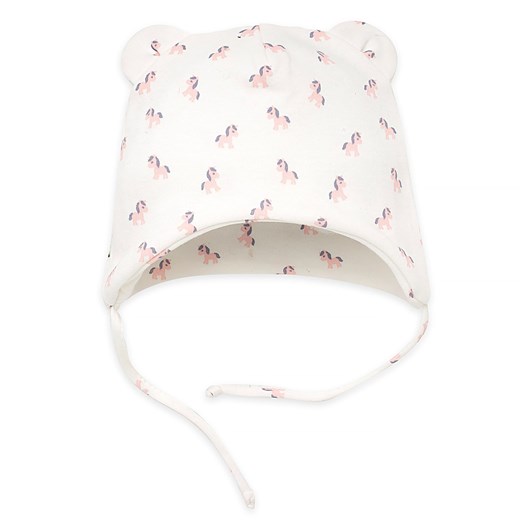 Czapka niemowlęca wiaz LOVELY DAY écru,koniki 62 ze sklepu lenaodniemowlakadoszkolniaka.pl w kategorii Czapki dziecięce - zdjęcie 187444193