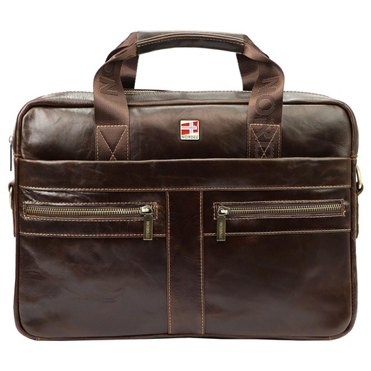 Teczka torba męska skórzana skóra naturalna Nordee ze sklepu lenaodniemowlakadoszkolniaka.pl w kategorii Aktówki - zdjęcie 187444422