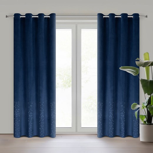 ZASŁONA GOTOWA ARIADNA 140 X 250 CM GRANATOWY ze sklepu lenaodniemowlakadoszkolniaka.pl w kategorii Zasłony - zdjęcie 187445623