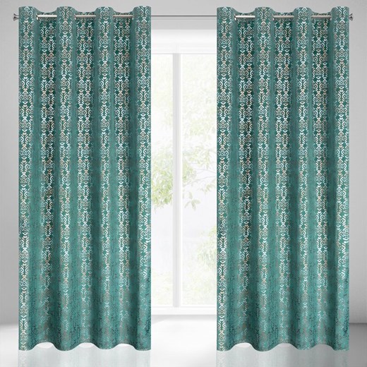 ZASŁONA GOTOWA LAURA 140 X 250 CM TURKUSOWY ze sklepu lenaodniemowlakadoszkolniaka.pl w kategorii Zasłony - zdjęcie 187446834