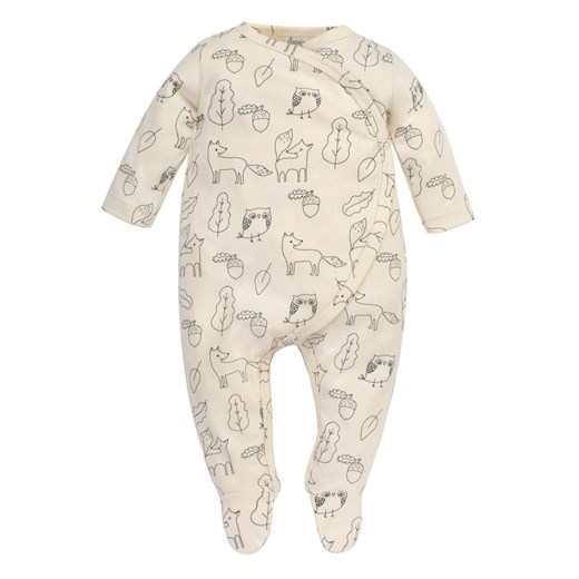 Pajacyk niemowlęcy SECRET FOREST écru,liski 68 ze sklepu lenaodniemowlakadoszkolniaka.pl w kategorii Pajacyki - zdjęcie 187450034