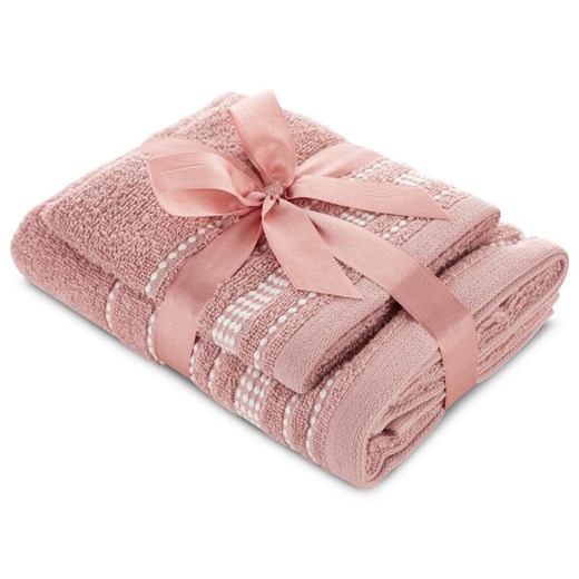 KOMPLET RĘCZNIKÓW 2 37 X 25 X 6 CM RÓŻOWY ze sklepu lenaodniemowlakadoszkolniaka.pl w kategorii Ręczniki - zdjęcie 187450504