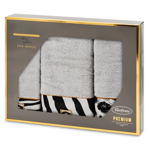 KOMPLET RĘCZNIKÓW EVA 22 46 X 36 X 7 CM SREBRNY ze sklepu lenaodniemowlakadoszkolniaka.pl w kategorii Ręczniki - zdjęcie 187451373