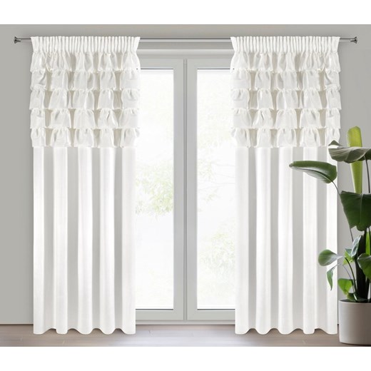 ZASŁONA GOTOWA AURA NA TAŚMIE 140 X 270 CM BIAŁY ze sklepu lenaodniemowlakadoszkolniaka.pl w kategorii Zasłony - zdjęcie 187452212