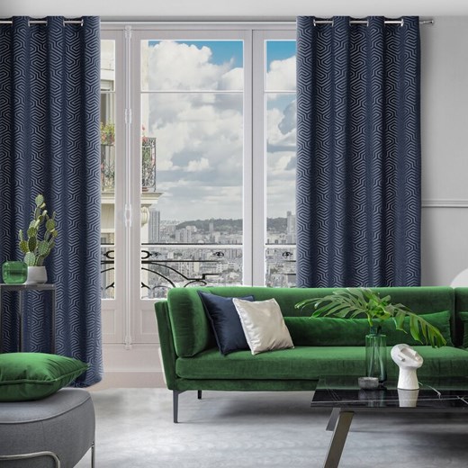 ZASŁONA GOTOWA INGA 140 X 250 CM GRANATOWY ze sklepu lenaodniemowlakadoszkolniaka.pl w kategorii Zasłony - zdjęcie 187452761