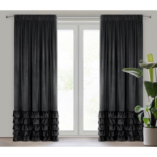 ZASŁONA GOTOWA DANI NA TAŚMIE 140 X 270 CM CZARNY ze sklepu lenaodniemowlakadoszkolniaka.pl w kategorii Zasłony - zdjęcie 187453331