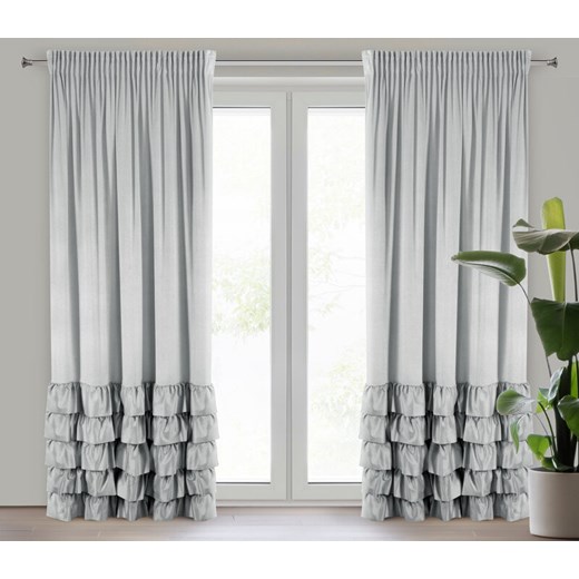 ZASŁONA GOTOWA DANI NA TAŚMIE 140 X 270 CM SREBRNY ze sklepu lenaodniemowlakadoszkolniaka.pl w kategorii Zasłony - zdjęcie 187454860