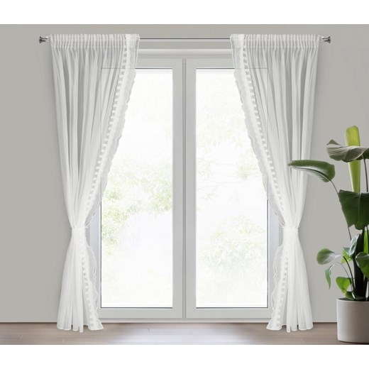 FIRANA GOTOWA LARISA NA TAŚMIE 140 X 270 CM BIAŁY ze sklepu lenaodniemowlakadoszkolniaka.pl w kategorii Firany - zdjęcie 187455320