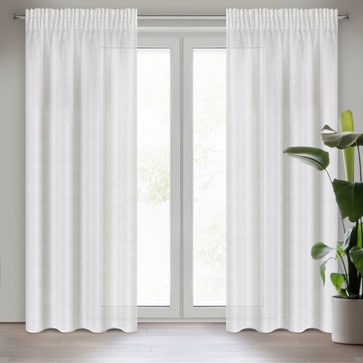 FIRANA GOTOWA SIBEL NA TAŚMIE 140 X 270 CM BIAŁY ze sklepu lenaodniemowlakadoszkolniaka.pl w kategorii Firany - zdjęcie 187455731