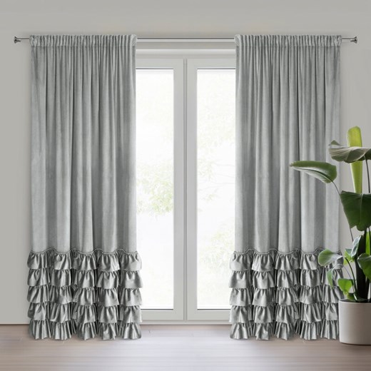 ZASŁONA GOTOWA CARLI NA TAŚMIE 140 X 270 CM SREBRNY ze sklepu lenaodniemowlakadoszkolniaka.pl w kategorii Zasłony - zdjęcie 187458640