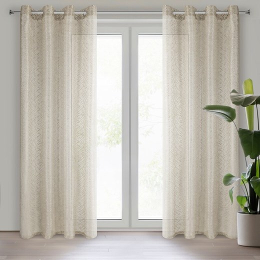 FIRANA GOTOWA AMANDA 140 X 250 CM BEŻOWY ze sklepu lenaodniemowlakadoszkolniaka.pl w kategorii Firany - zdjęcie 187459220