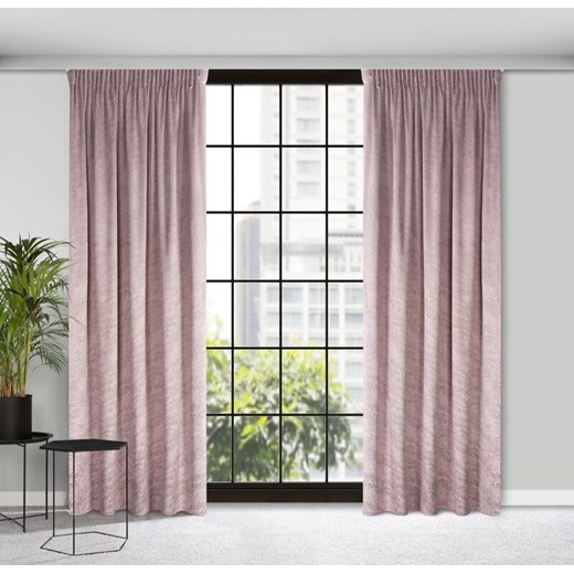 ZASŁONA GOTOWA RIVA NA TAŚMIE 140 X 270 CM RÓŻOWY ze sklepu lenaodniemowlakadoszkolniaka.pl w kategorii Zasłony - zdjęcie 187459463