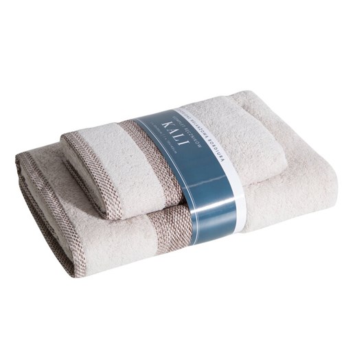 KOMPLET RĘCZNIKÓW 2 37 X 25 X 6 CM BEŻOWY ze sklepu lenaodniemowlakadoszkolniaka.pl w kategorii Ręczniki - zdjęcie 187461243